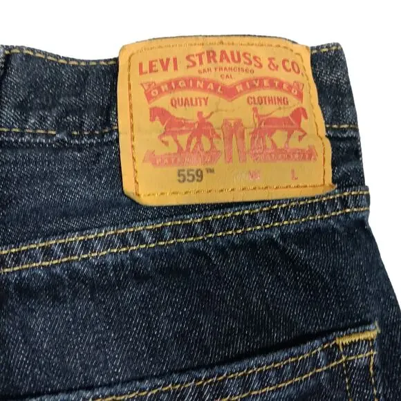 Levis 559 Relaxed Straight Jeans Size 52 x 32 Dark Blue Wash Straight Leg - Picture 4 of 6